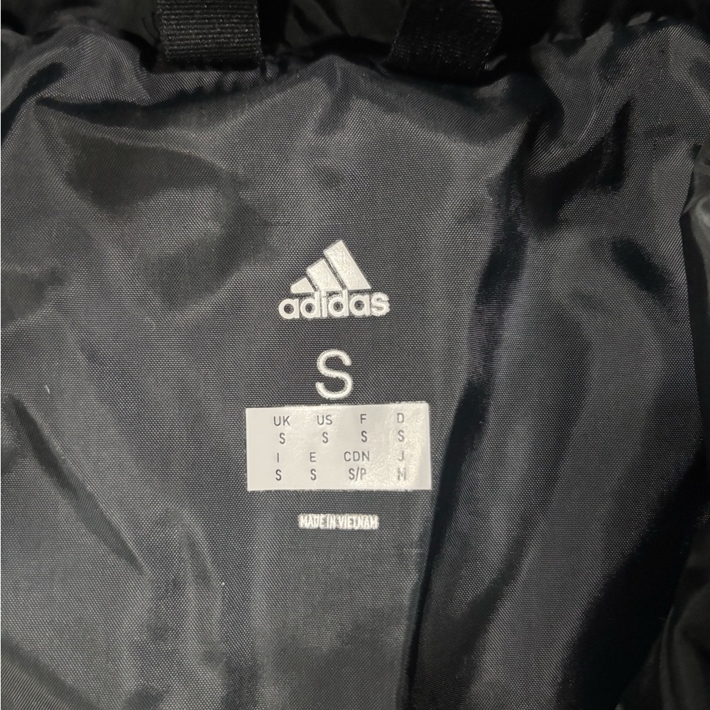 Adidas Men’s Small Black Lightweight Puffer Jacket Full Zip Athletic Coat - Picture 3 of 10